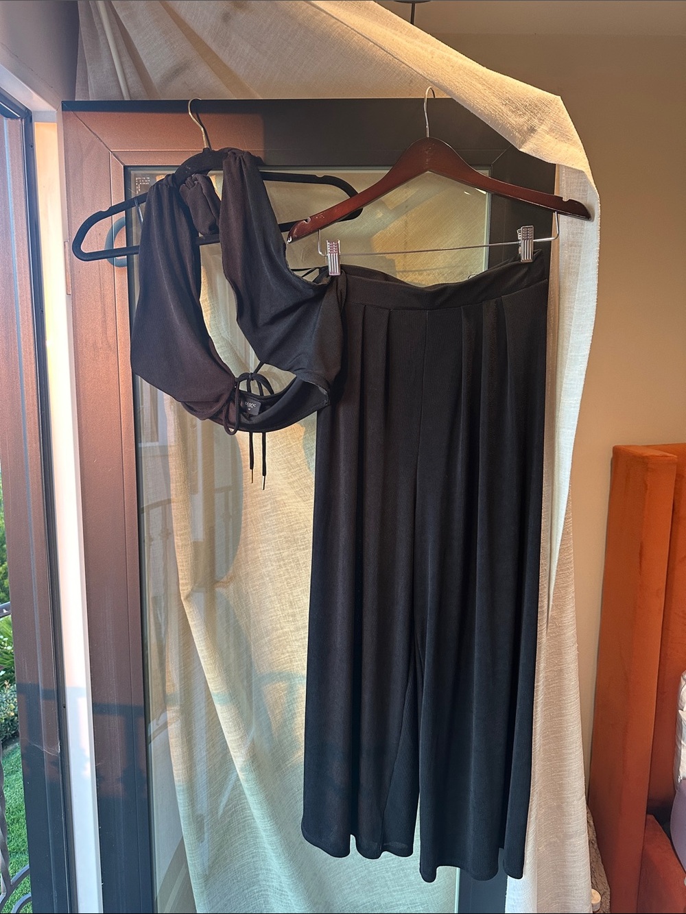 Women's Black summer set pants and top